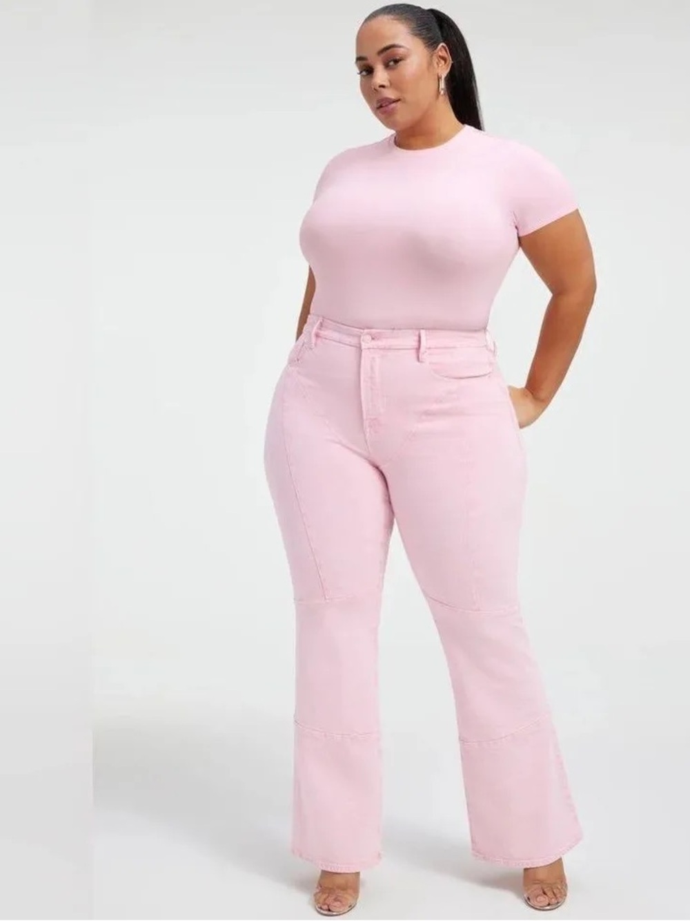 Good American Pink High-Waist Jeans